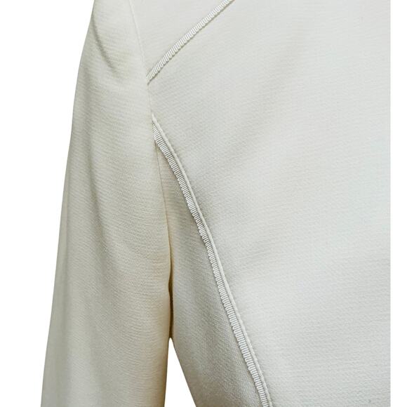 White House Black Market Peplum Blazer SZ 12 Cream Off-White - Picture 4 of 10